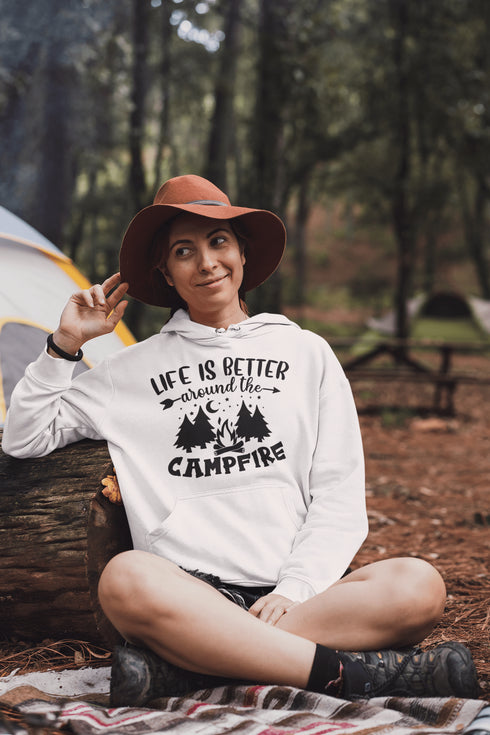 C & Win Sports Life Is Better Around The Campfire Hoodie White / S - C & Win Sports